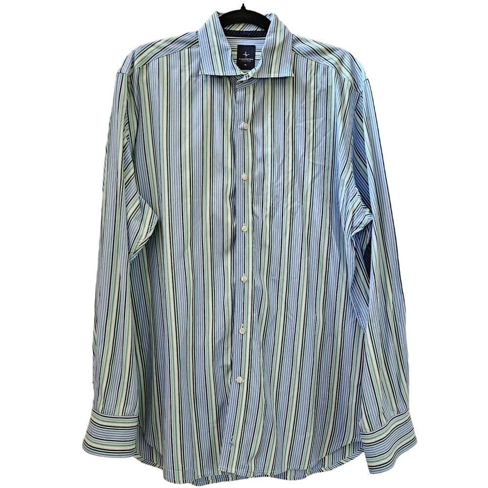 Tailorbyrd Men XL Pastel Striped Long Sleeve Button Down Shirt Multicolor Casual
